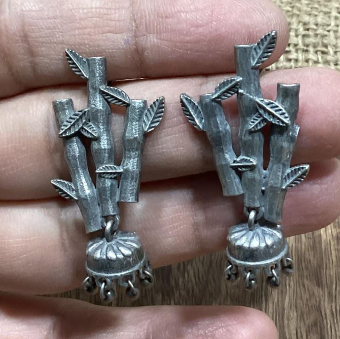 Unique german silver earrings