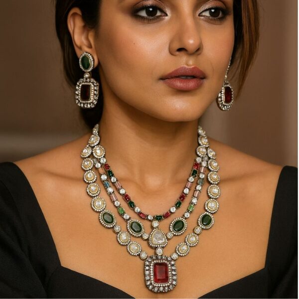 Sensational Navgraha kundan necklace set