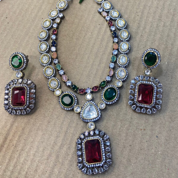 Sensational Navgraha kundan necklace set