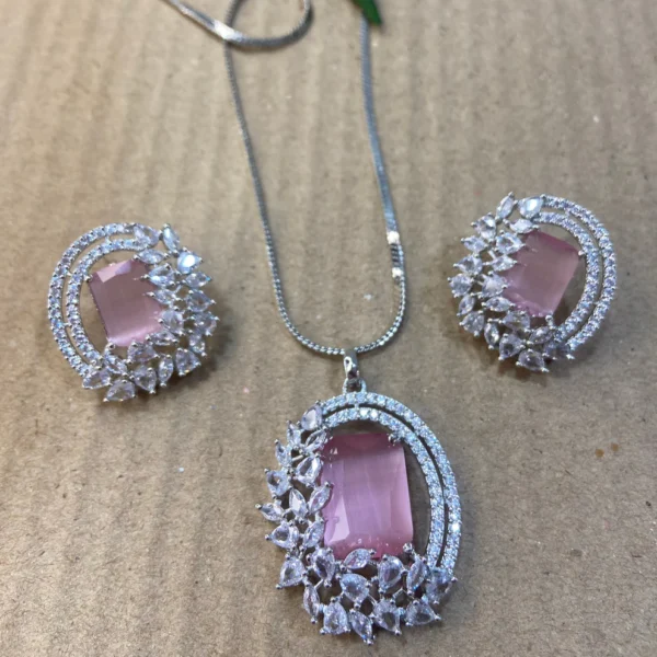 Sassy american diamond pendant set